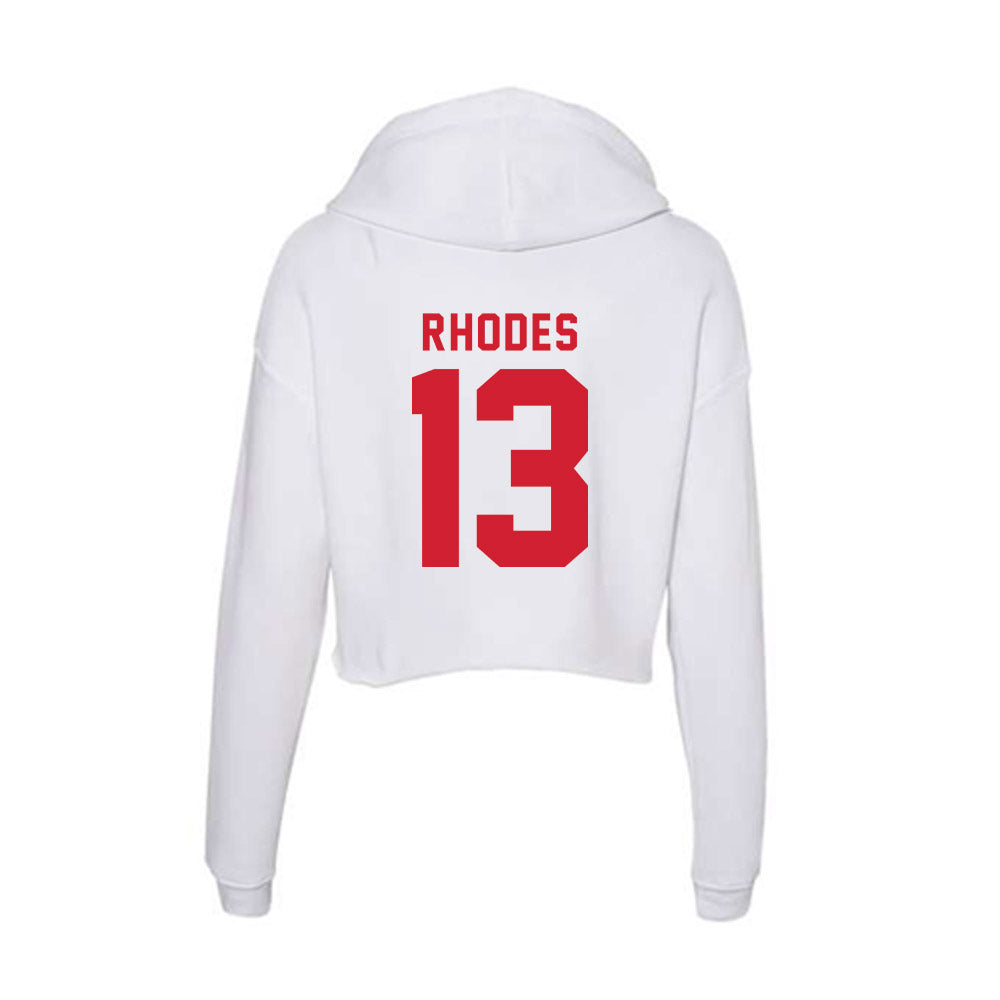 NC State - NCAA Football : Ethan Rhodes - Women's Crop Fleece Hoodie-1