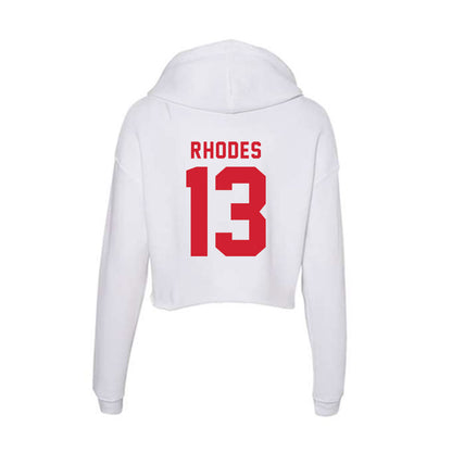 NC State - NCAA Football : Ethan Rhodes - Women's Crop Fleece Hoodie-1