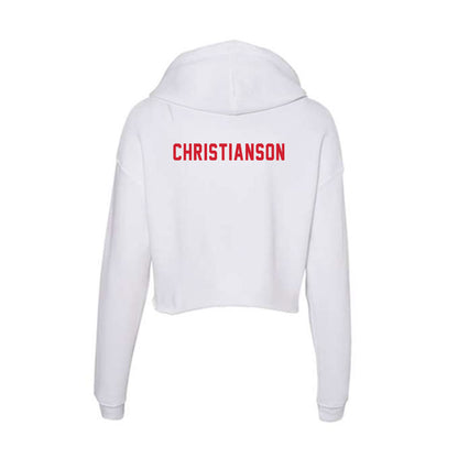 NC State - NCAA Women's Swimming & Diving : Lily Christianson - Women's Crop Fleece Hoodie-1