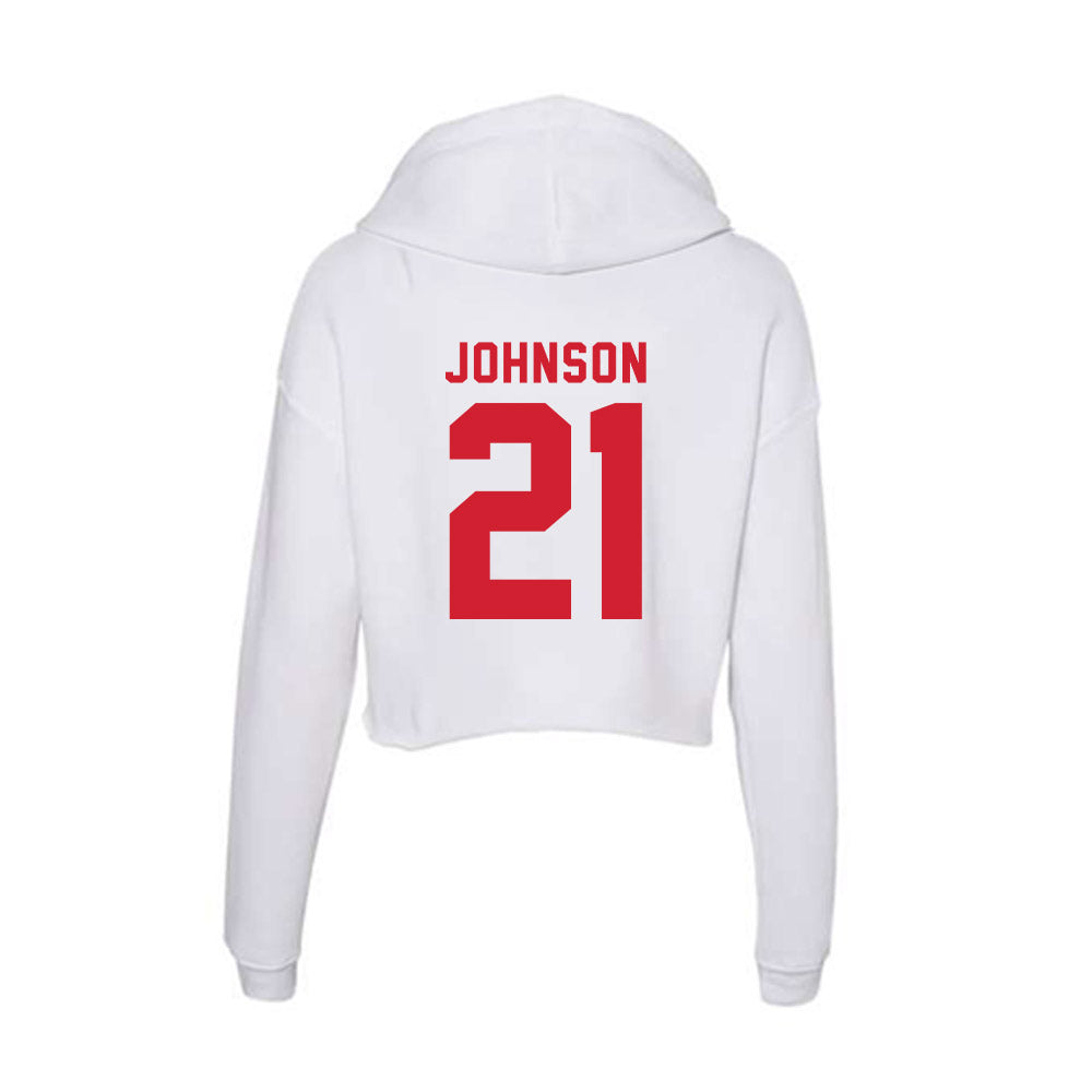 NC State - NCAA Football : Jamel Johnson - Women's Crop Fleece Hoodie-1