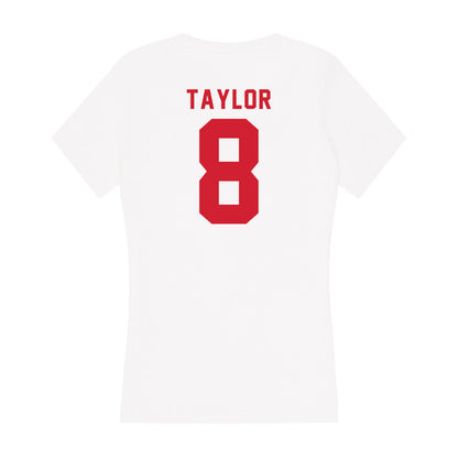 NC State - NCAA Men's Basketball : Jayden Taylor - Women's V-Neck T-Shirt-1