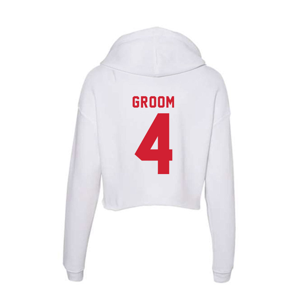 NC State - NCAA Women's Volleyball : Sophia Groom - Women's Crop Fleece Hoodie-1
