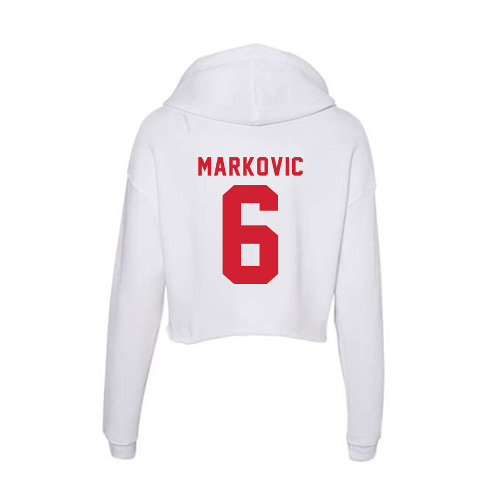 NC State - NCAA Men's Soccer : Nikola Markovic - Women's Crop Fleece Hoodie-1