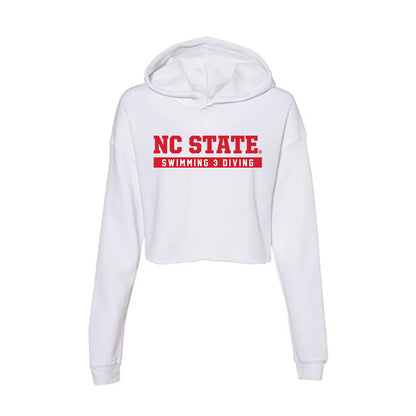 NC State - NCAA Men's Swimming & Diving : Wells Walker - Women's Crop Fleece Hoodie-0