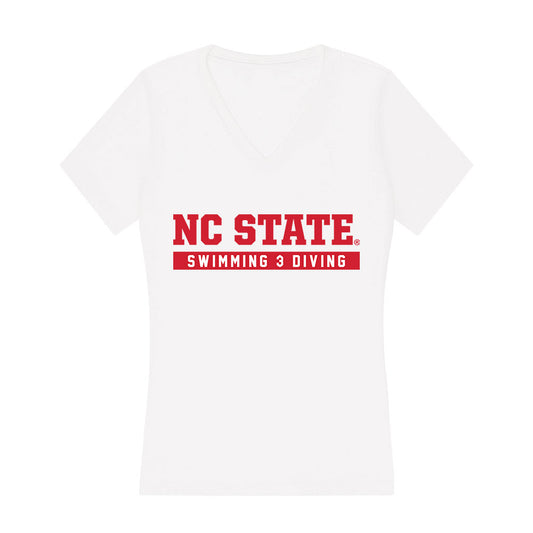 NC State - NCAA Men's Swimming & Diving : Brasen Walker - Women's V-Neck T-Shirt-0