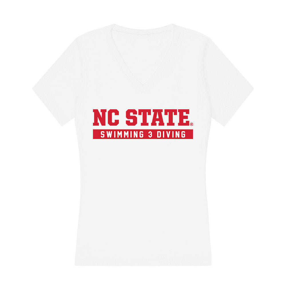 NC State - NCAA Men's Swimming & Diving : Anton Kochu - Women's V-Neck T-Shirt-0