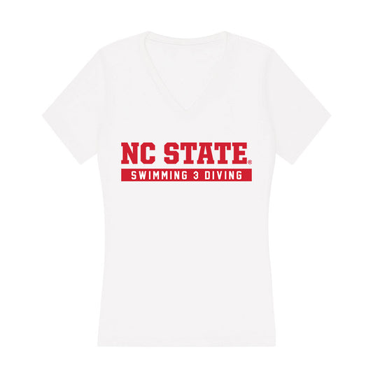 NC State - NCAA Men's Swimming & Diving : Anton Kochu - Women's V-Neck T-Shirt-0