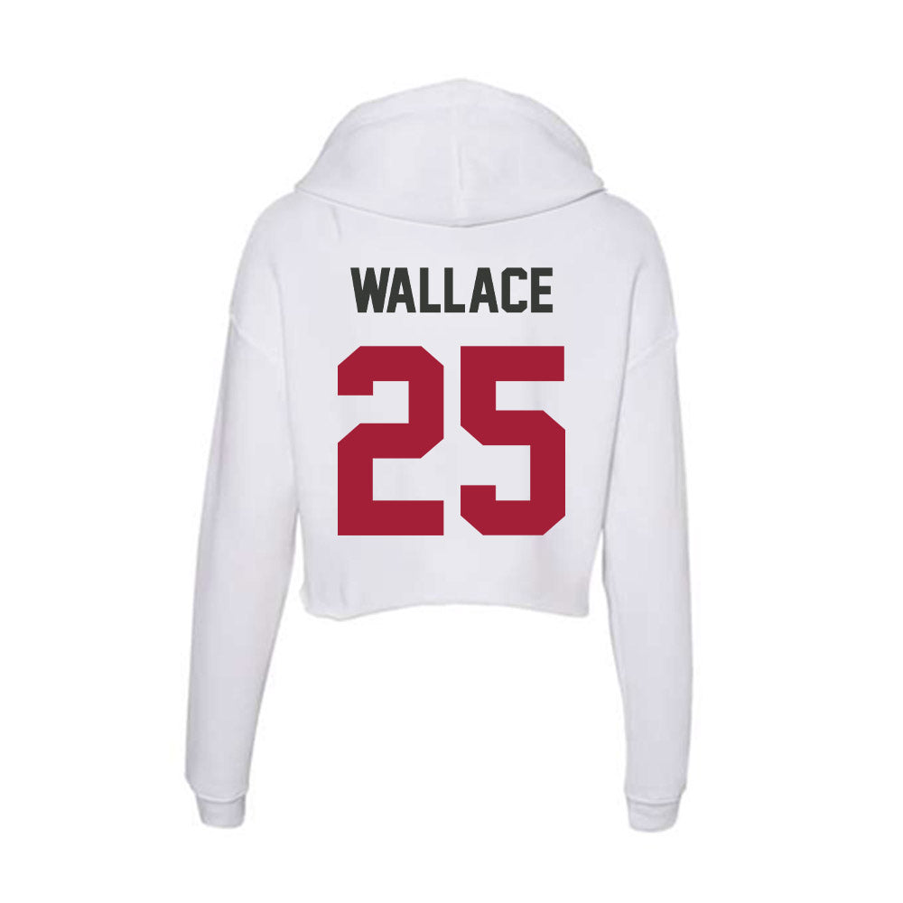 Arkansas - NCAA Football : Tavion Wallace - Women's Crop Fleece Hoodie-1