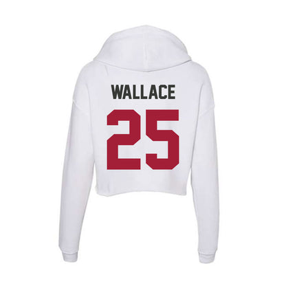 Arkansas - NCAA Football : Tavion Wallace - Women's Crop Fleece Hoodie-1