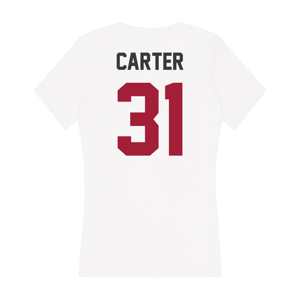 Arkansas - NCAA Baseball : Dylan Carter - Women's V-Neck T-Shirt-1