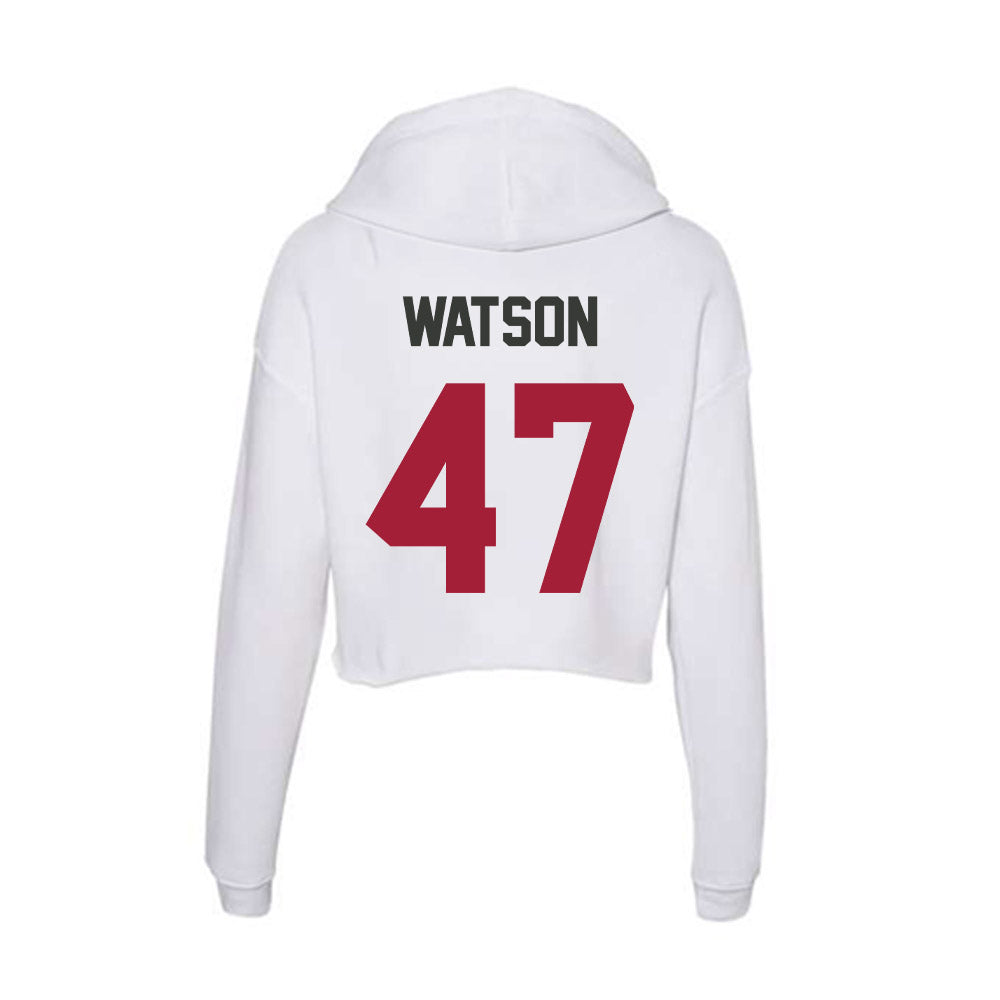 Arkansas - NCAA Football : Braylon Watson - Women's Crop Fleece Hoodie-1