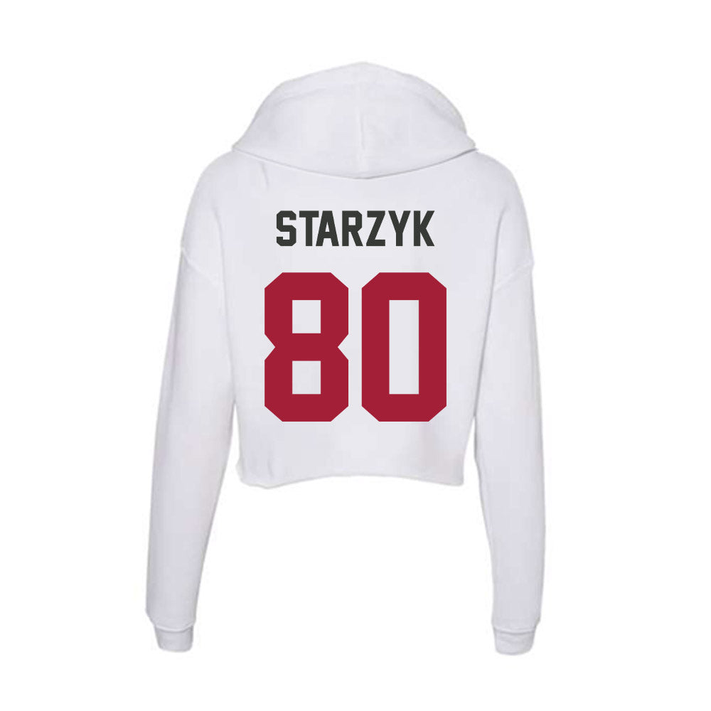 Arkansas - NCAA Football : Scott Starzyk - Women's Crop Fleece Hoodie-1