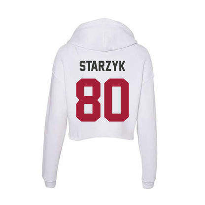 Arkansas - NCAA Football : Scott Starzyk - Women's Crop Fleece Hoodie-1