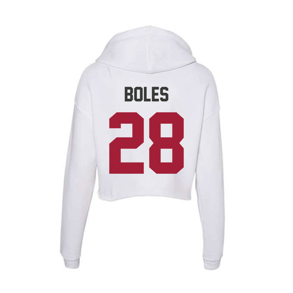 Arkansas - NCAA Baseball : Carson Boles - Women's Crop Fleece Hoodie-1