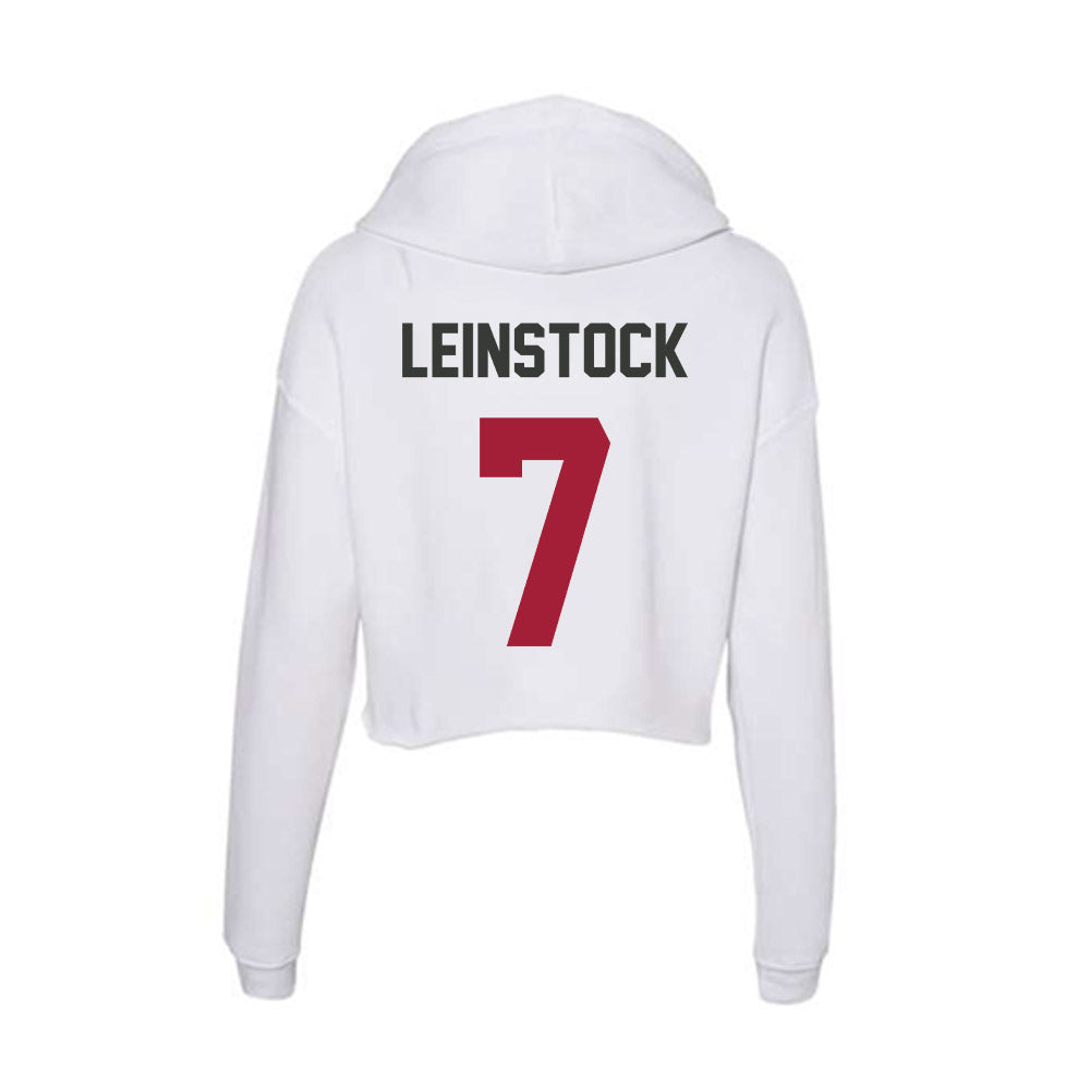 Arkansas - NCAA Softball : Morgan Leinstock - Women's Crop Fleece Hoodie-1