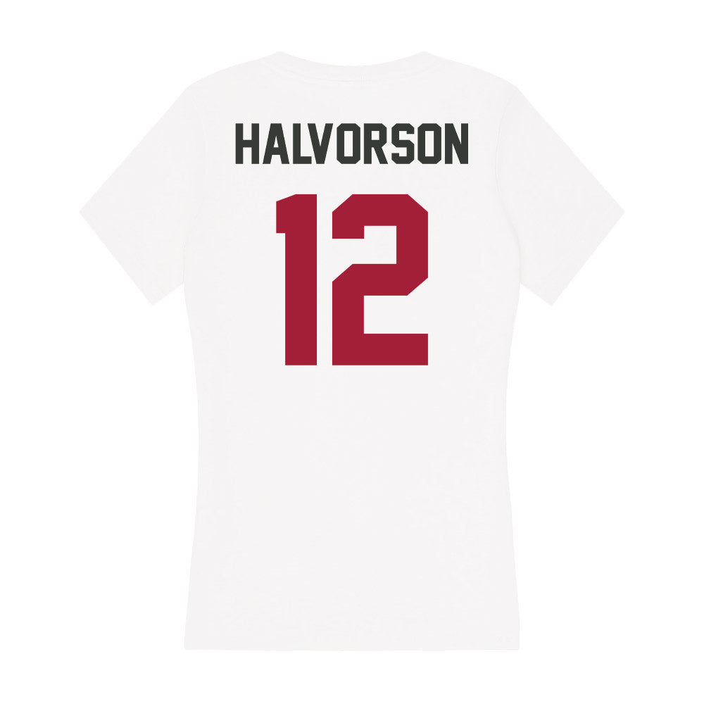 Arkansas - NCAA Softball : Cylie Halvorson - Women's V-Neck T-Shirt-1