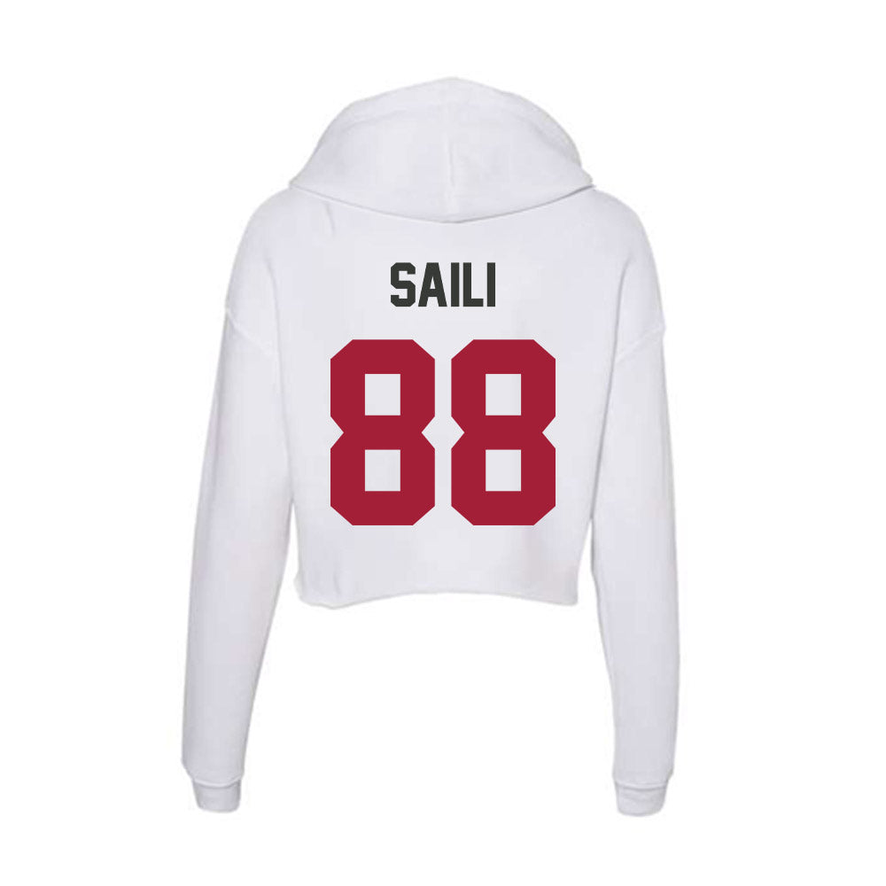 Arkansas - NCAA Football : Danny Saili - Women's Crop Fleece Hoodie-1