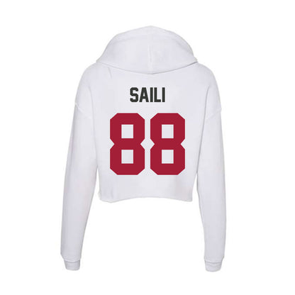 Arkansas - NCAA Football : Danny Saili - Women's Crop Fleece Hoodie-1