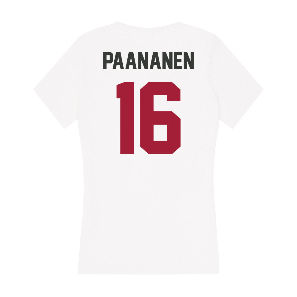 Arkansas - NCAA Women's Basketball : Pinja Paananen - Women's V-Neck T-Shirt-1