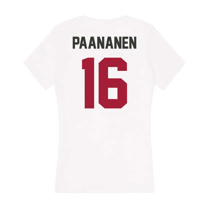 Arkansas - NCAA Women's Basketball : Pinja Paananen - Women's V-Neck T-Shirt-1