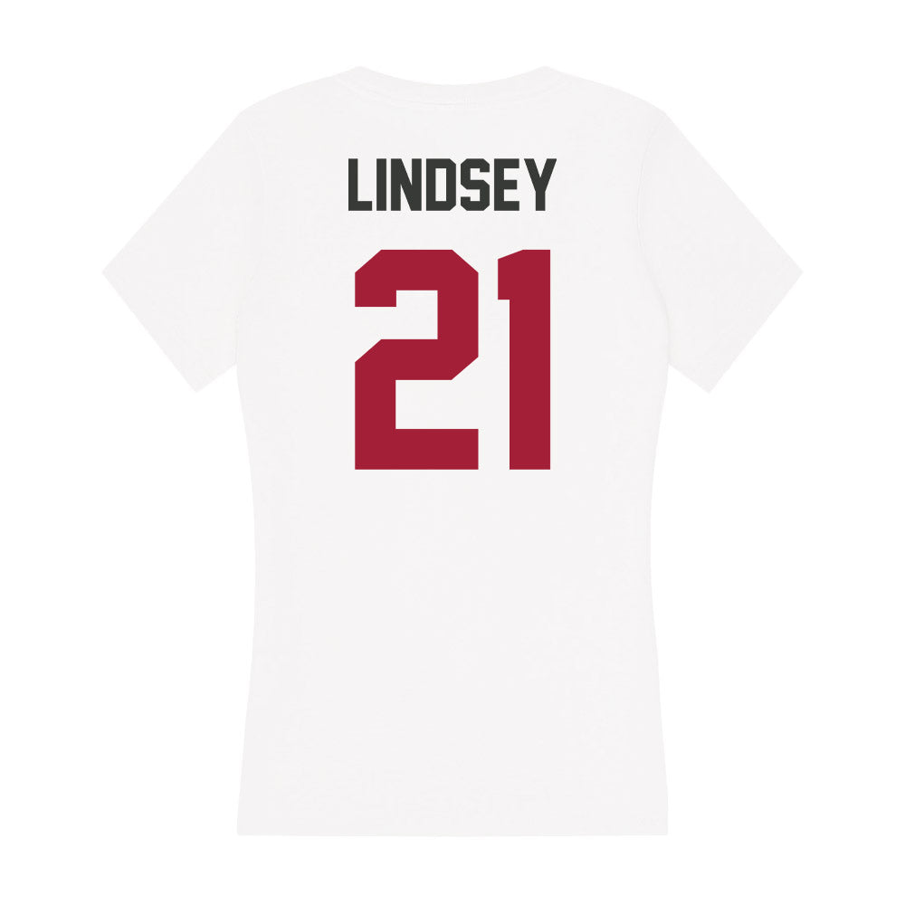 Arkansas - NCAA Women's Basketball : Loren Lindsey - Women's V-Neck T-Shirt-1