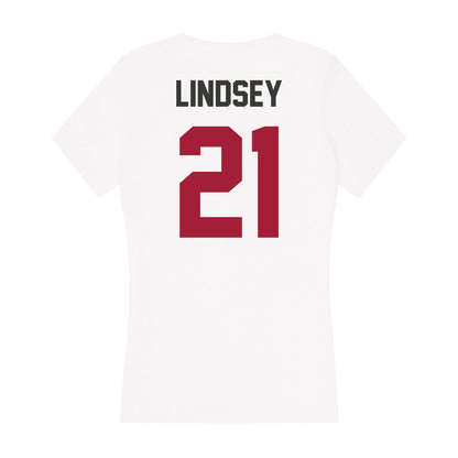 Arkansas - NCAA Women's Basketball : Loren Lindsey - Women's V-Neck T-Shirt-1