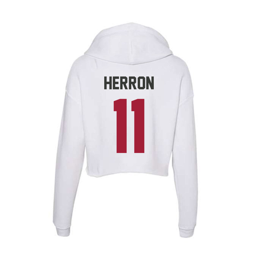 Arkansas - NCAA Softball : Robyn Herron - Women's Crop Fleece Hoodie-1