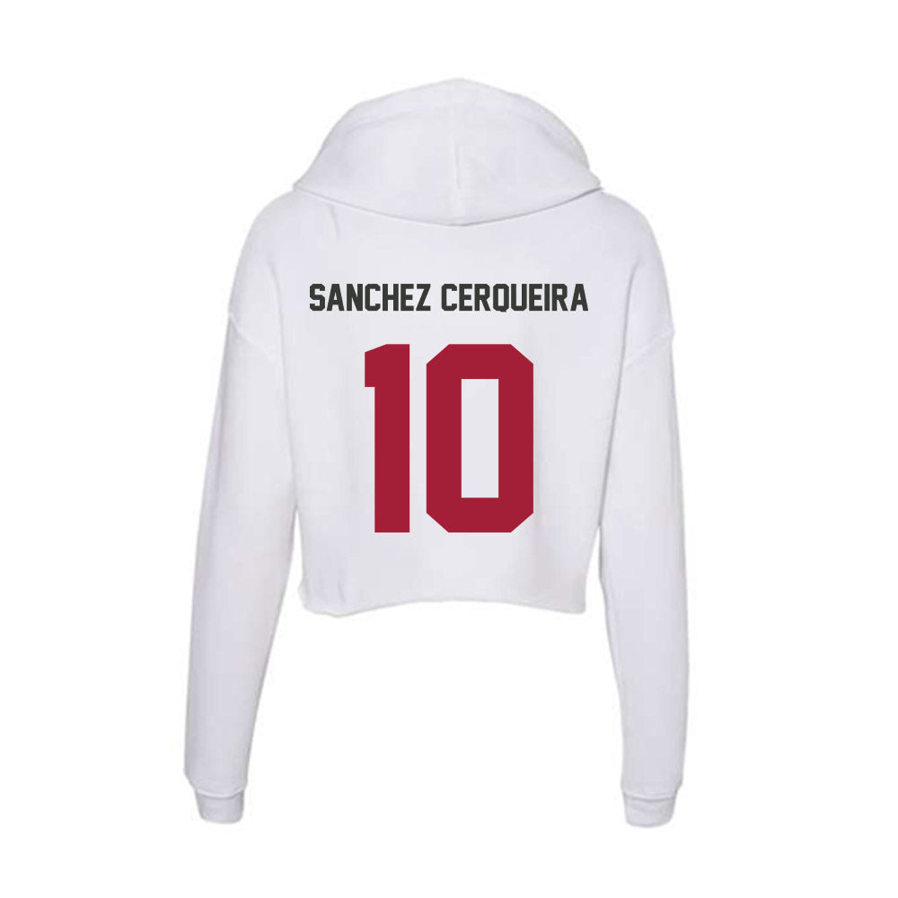 Arkansas - NCAA Women's Basketball : Cristina Sanchez Cerqueira - Women's Crop Fleece Hoodie-1