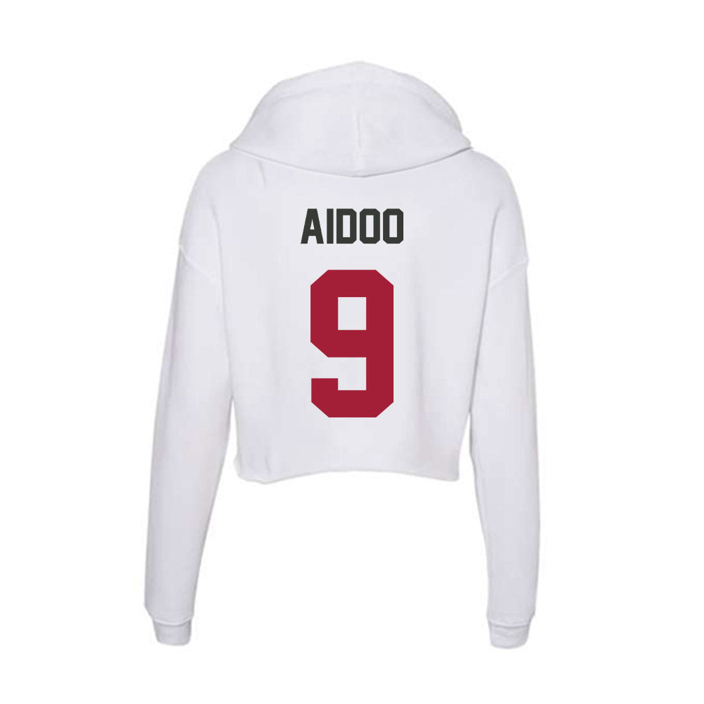 Arkansas - NCAA Men's Basketball : Jonas Aidoo - Women's Crop Fleece Hoodie-1