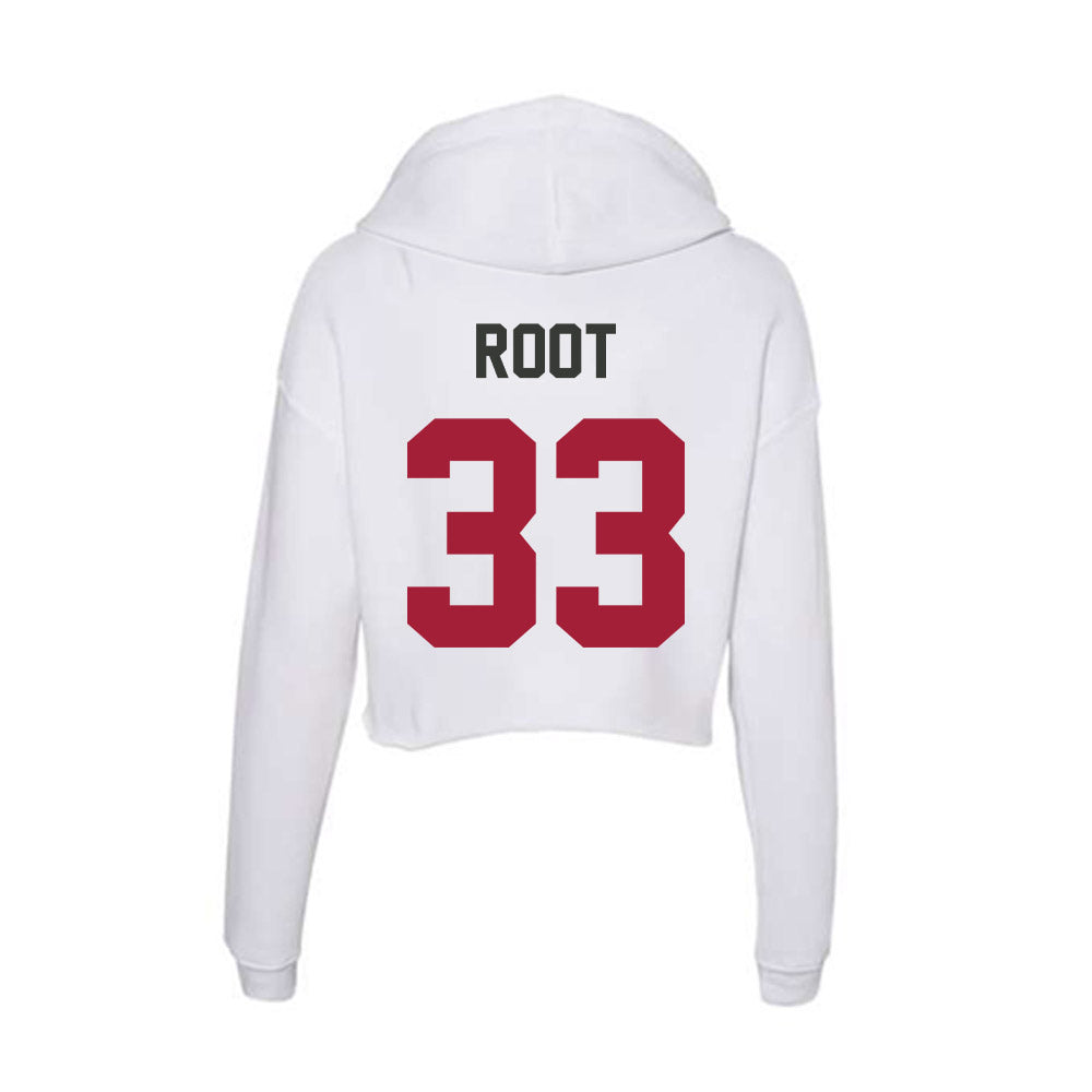 Arkansas - NCAA Baseball : Zach Root - Women's Crop Fleece Hoodie-1