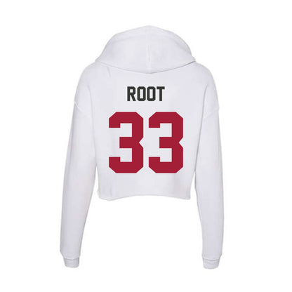 Arkansas - NCAA Baseball : Zach Root - Women's Crop Fleece Hoodie-1