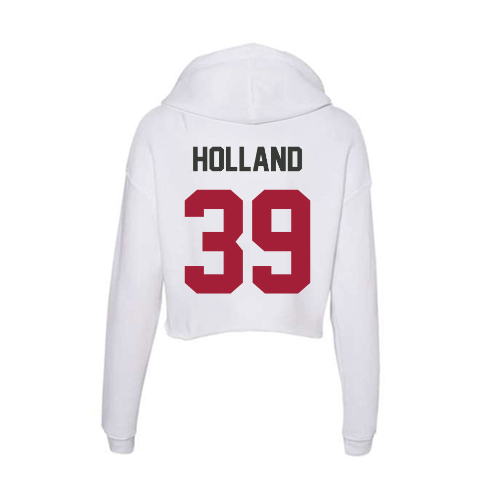 Arkansas - NCAA Baseball : Tucker Holland - Women's Crop Fleece Hoodie-1