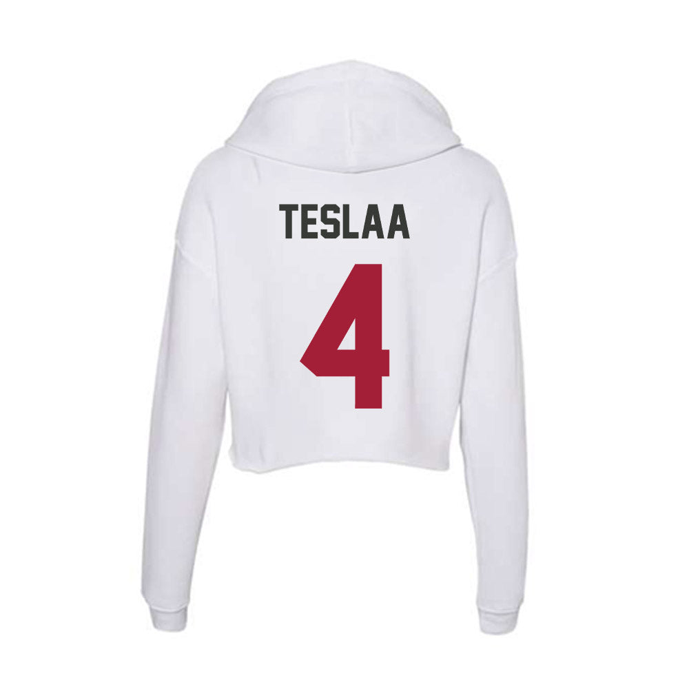 Arkansas - NCAA Football : Isaac TeSlaa - Women's Crop Fleece Hoodie-1