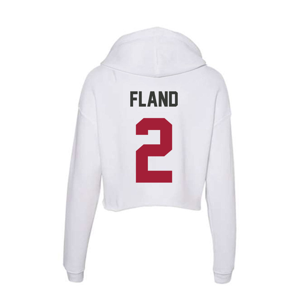 Arkansas - NCAA Men's Basketball : Boogie Fland - Women's Crop Fleece Hoodie-1