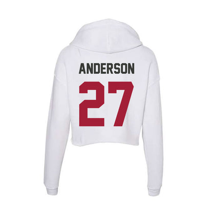 Arkansas - NCAA Women's Soccer : Dejionee Anderson - Women's Crop Fleece Hoodie-1