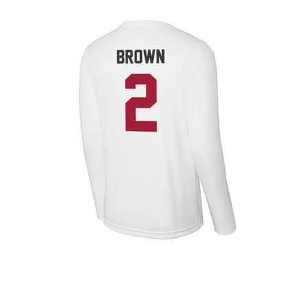 Arkansas - NCAA Men's Basketball : Amere Brown - Activewear Long Sleeve T-Shirt-1