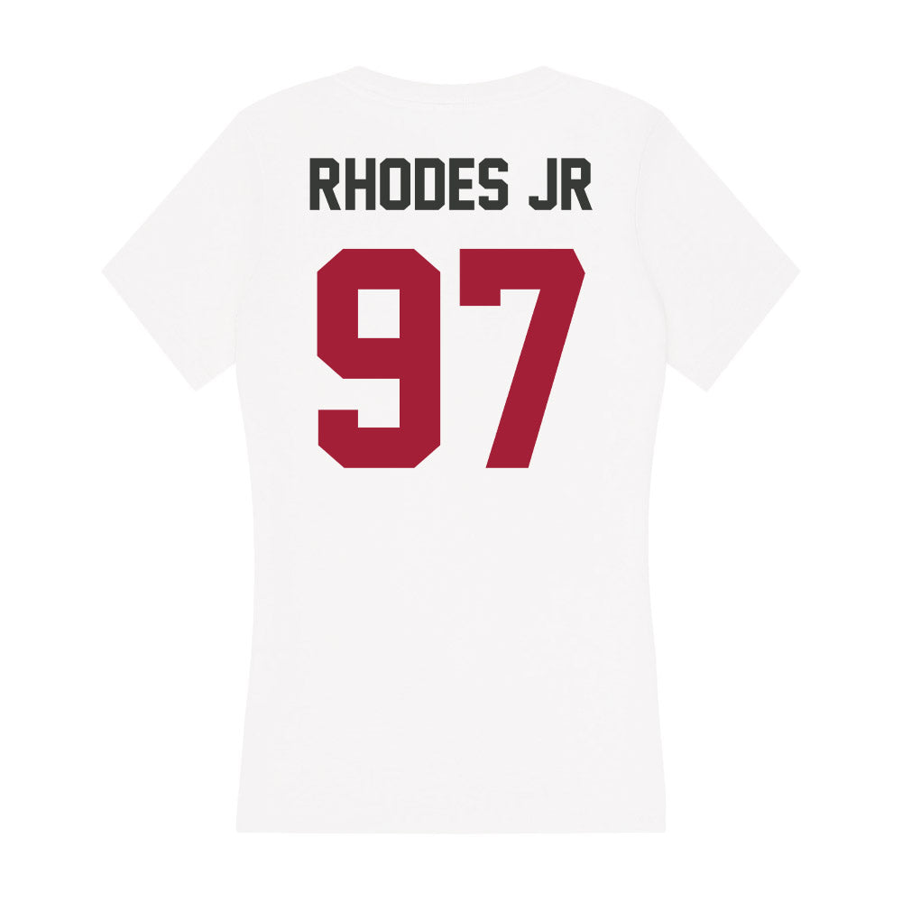 Arkansas - NCAA Football : Quincy Rhodes Jr - Women's V-Neck T-Shirt-1