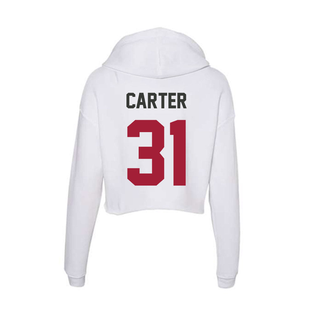 Arkansas - NCAA Baseball : Dylan Carter - Women's Crop Fleece Hoodie-1