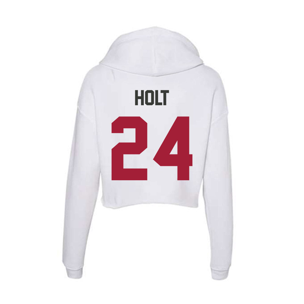 Arkansas - NCAA Baseball : Peyton Holt - Women's Crop Fleece Hoodie-1