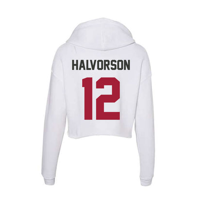 Arkansas - NCAA Softball : Cylie Halvorson - Women's Crop Fleece Hoodie-1