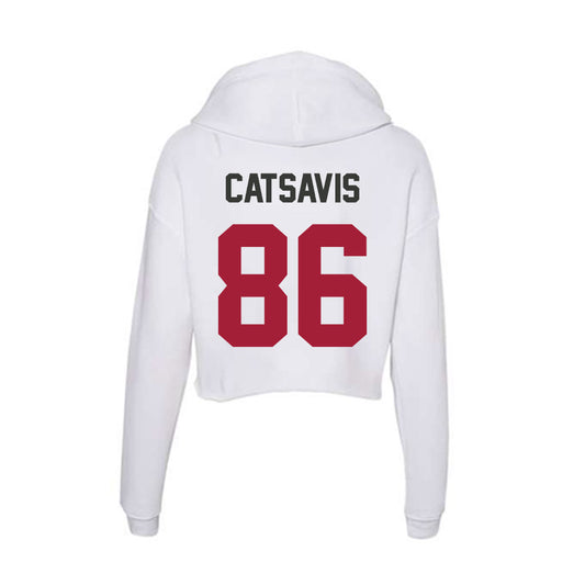 Arkansas - NCAA Football : Walker Catsavis - Women's Crop Fleece Hoodie-1