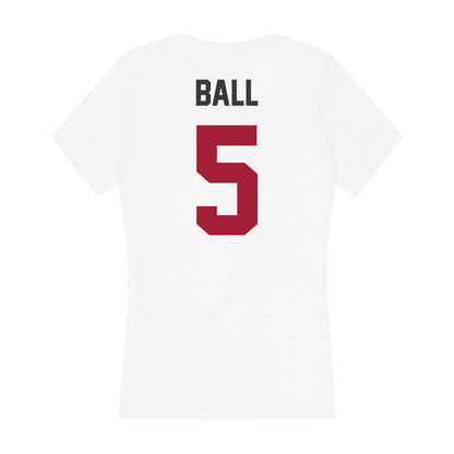 Arkansas - NCAA Football : Cameron Ball - Women's V-Neck T-Shirt-1