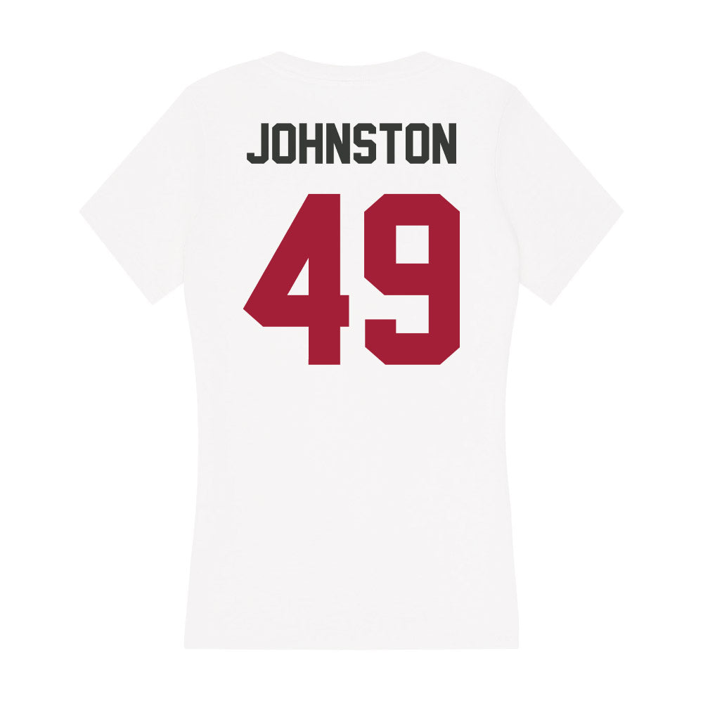 Arkansas - NCAA Football : Luke Johnston - Women's V-Neck T-Shirt-1