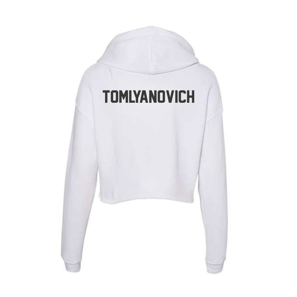 Arkansas - NCAA Men's Track & Field : TJ Tomlyanovich - Women's Crop Fleece Hoodie-1
