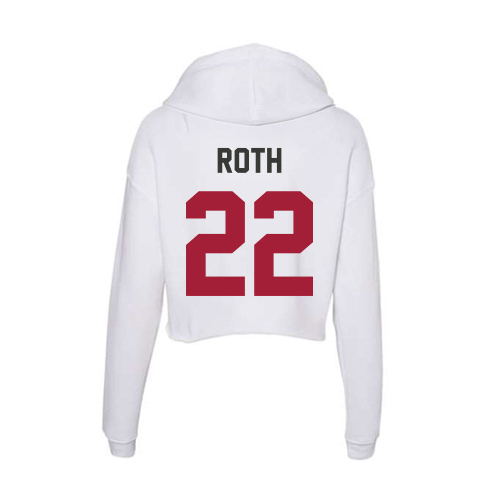 Arkansas - NCAA Women's Volleyball : Ava Roth - Women's Crop Fleece Hoodie-1