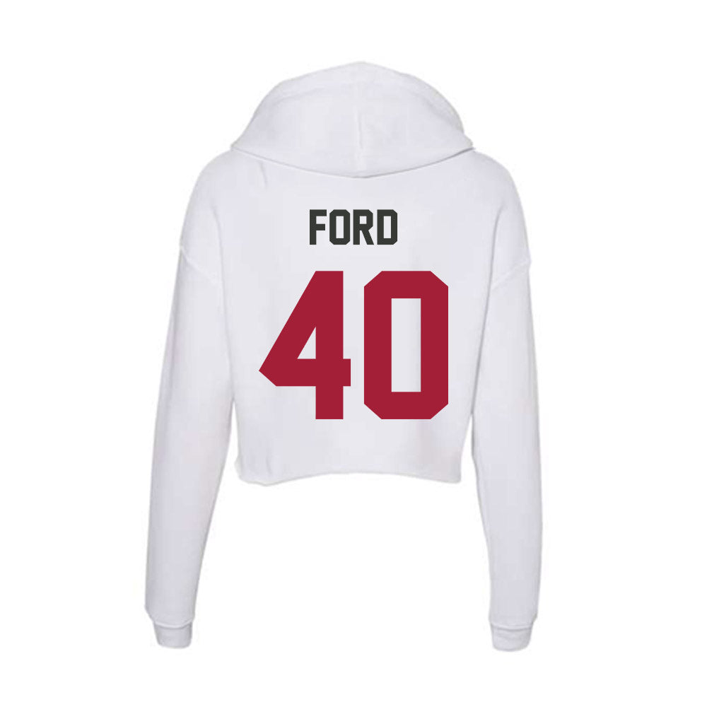 Arkansas - NCAA Football : Blake Ford - Women's Crop Fleece Hoodie-1