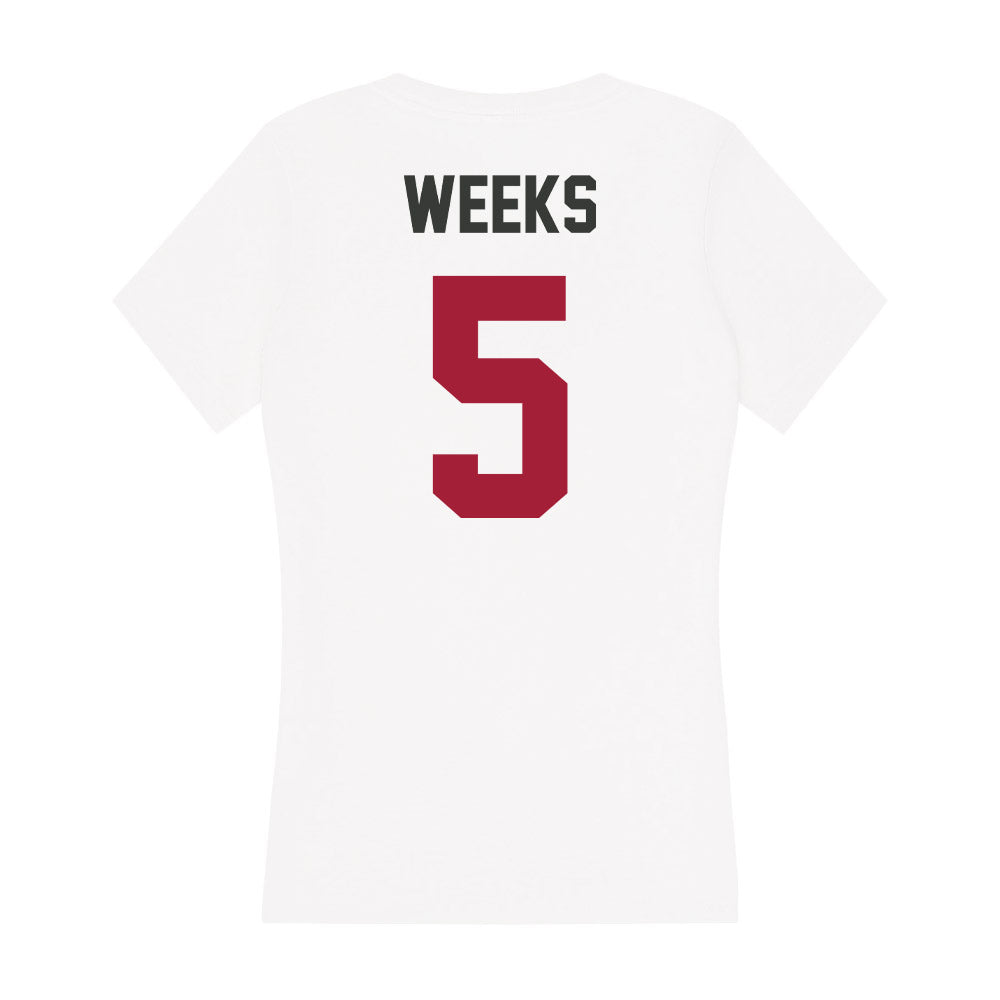 Arkansas - NCAA Women's Volleyball : Kylie Weeks - Women's V-Neck T-Shirt-1