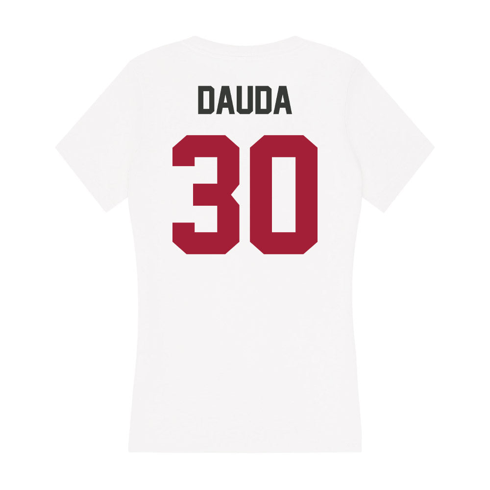 Arkansas - NCAA Women's Basketball : Maryam Dauda - Women's V-Neck T-Shirt-1