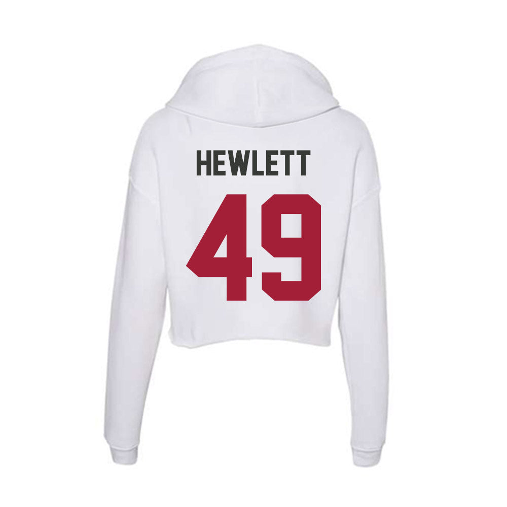 Arkansas - NCAA Baseball : Stone Hewlett - Women's Crop Fleece Hoodie-1