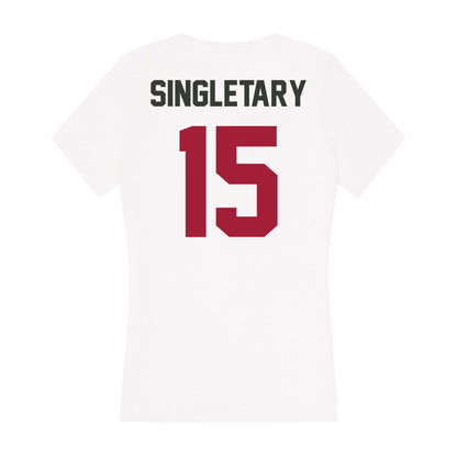 Arkansas - NCAA Football : Jaheim Singletary - Women's V-Neck T-Shirt-1